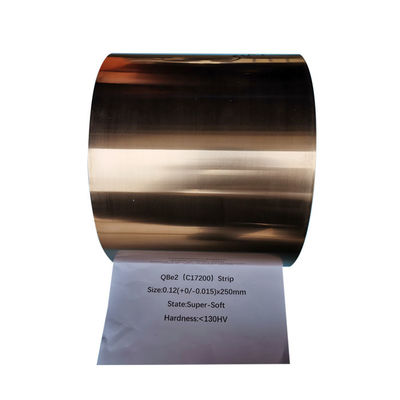 SGS 0.12x250mm Beryllium Copper Strip For Auto Electrical Appliances