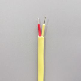 1.29mm*2 K نوع كابل تعويض الحرارة مع عزل الألياف الزجاجية الصفراء